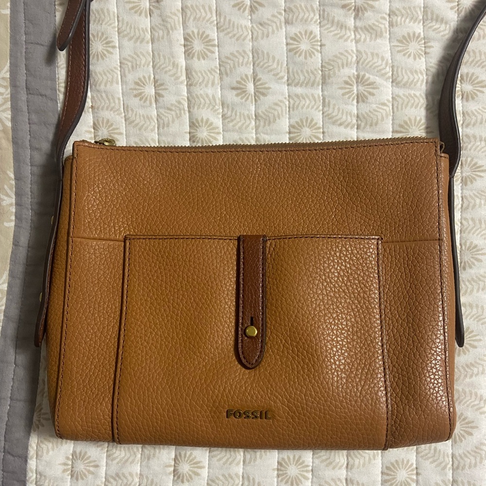 Fossil Brown leather crossbody